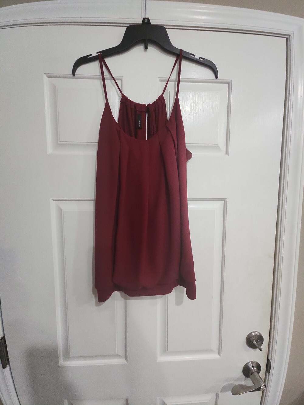 maurices Women's Burgundy Pleated Sleeveless Cami Tank Top